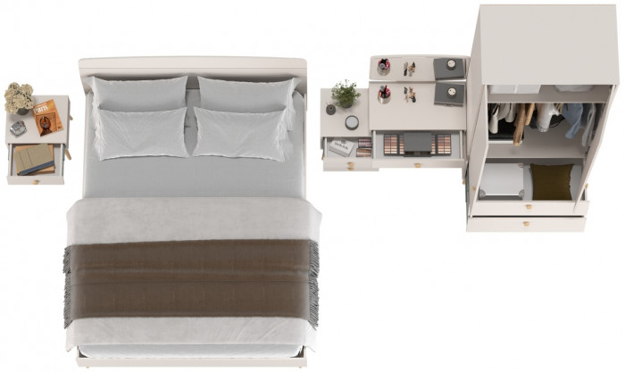 Афина Спальня 22-1600, цвет кашемир серый, сп.м. 1600х2000 мм., б/м, основание есть - фанера