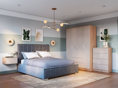 Спальня &quot;Эмилия&quot; композиция 1 Цвет дуб смоки/ айриш