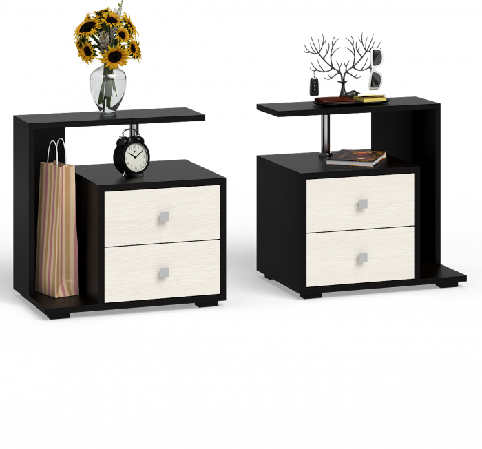 Камелия спальня № 8 Кровать с ящиками 1400 + Две тумбы + Шкаф 4-х створчатый, цвет венге/дуб лоредо, сп.м. 1400х2000 мм., б/м, основание есть