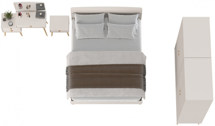 Афина Спальня 36-1600, кашемир серый