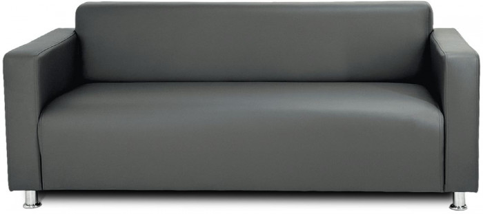 Диван прямой Томи, 200 см, экокожа, темно-серый