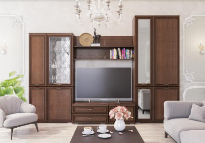 Модульная гостиная Ливорно, набор 3, Орех донской