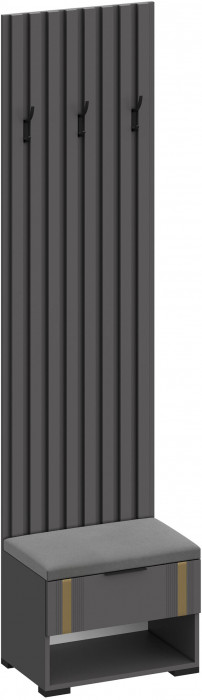 Модульная Прихожая Эмэ, набор №9, Графит/Графит золото, Simple 27