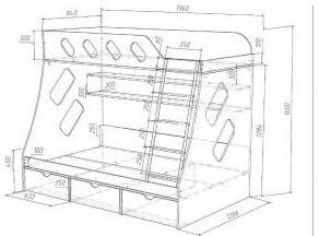 Дельта-20.01 Детская двухъярусная кровать с лестницей (Салатовый, Дуб Сонома)