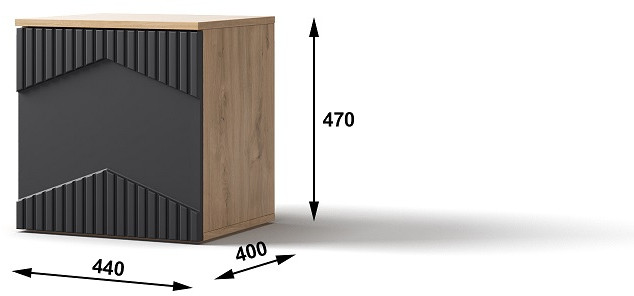 Модульная спальня "Оливия" - Дуб наварра/Шагрень черная
