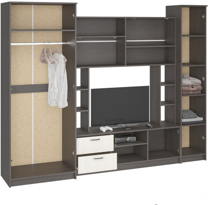 Стенка в гостиную Марта-11, венге/дуб белфорд