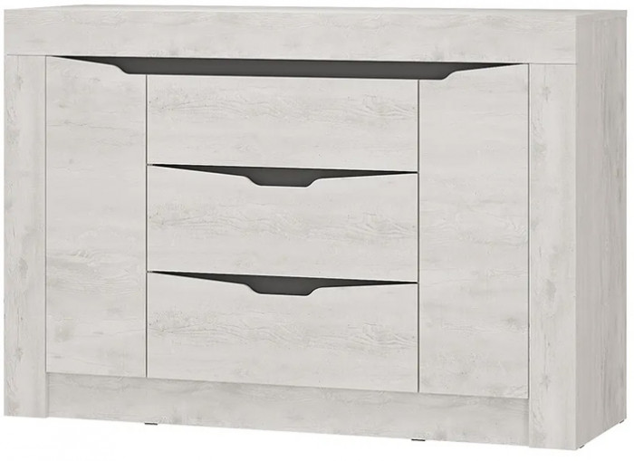 Комод Леонардо КМ-12, Бетон пайн светлый, Графит