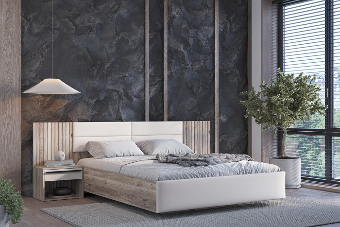 Кровать с подъёмным механизмом Урбан КР-18 160х200, Дуб смоки, Кашемир