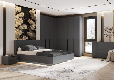 Модульная спальня Марвэл, Графит/Браш графит