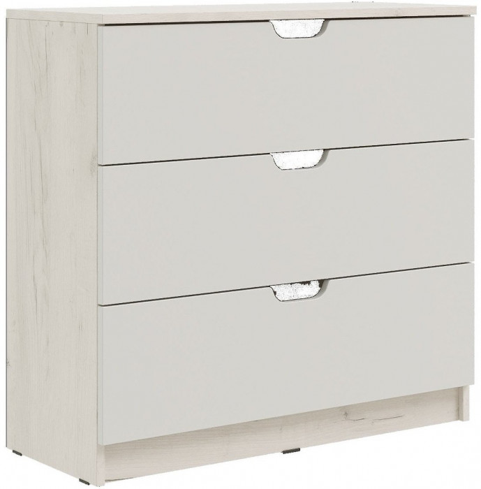 Юниор-4 Комод 3 ящика (800) (Шарли мокко, Крафт белый)
