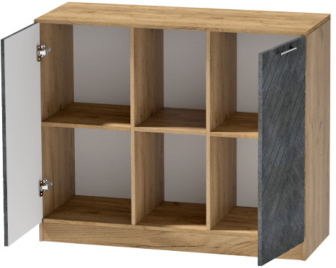 Комод №4 "Иннэс-7", Крафт золотой/Бетон графит