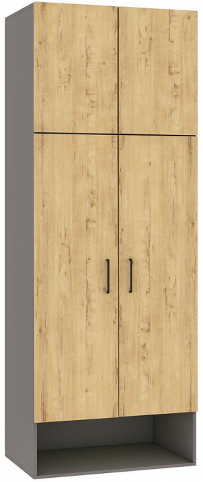 Бруно Шкаф для прихожей Дуб Вотан / Серый графит