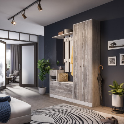 Набор мебели для прихожей "Марк" - Бетон пайн светлый/Бетон пайн темный