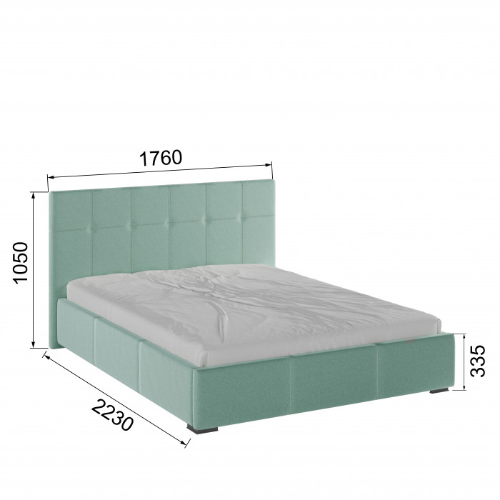 Рио Кровать интерьерная 160 мятный квадрат, ПМ