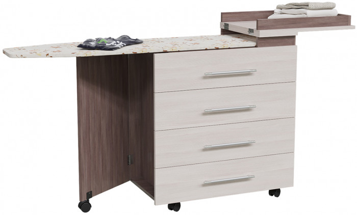 Комод с гладильной доской 4-44300бод.темсв, бодега тёмный/бодега светлый