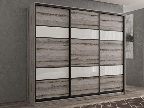 Шкаф-купе Кааппи 8 Эвок Окаменелый 230х45х230 см