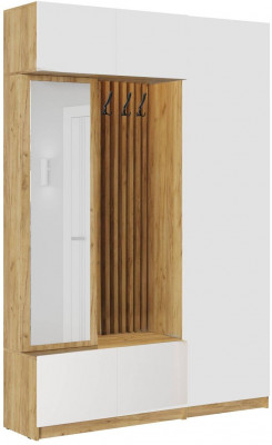 Модульная прихожая Роджина, крафт Золотой/ Белый глянец (Дуб Крафт Золотой, Белый глянец)