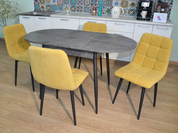 Обеденная группа Стиль-1 / Стул Х 4 шт. / Цемент темный/черный / бид 43