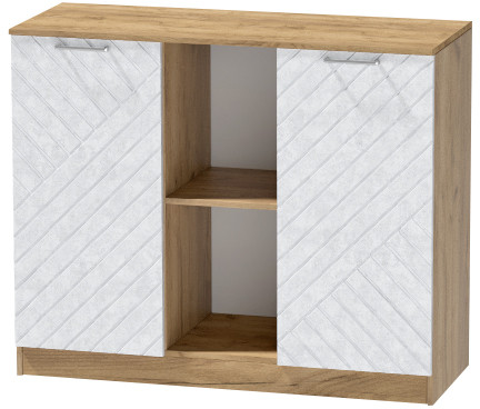 Комод №4 "Иннэс-7", Крафт золотой/Бетон снежный