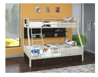 Двухъярусная кровать Гранада-1ПЯ, серый / Венге (Венге, Черный)