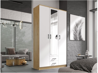 Трио Шкаф трёхдверный, вотан / белый гладкий (Вотан / Белый гладкий)