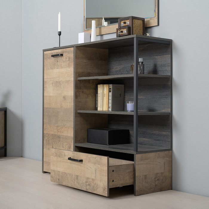 Трувор Гостиная 036, цвет дуб гранж песочный/интра, ШхГхВ 348,4х45,4х210 см., универсальная сборка