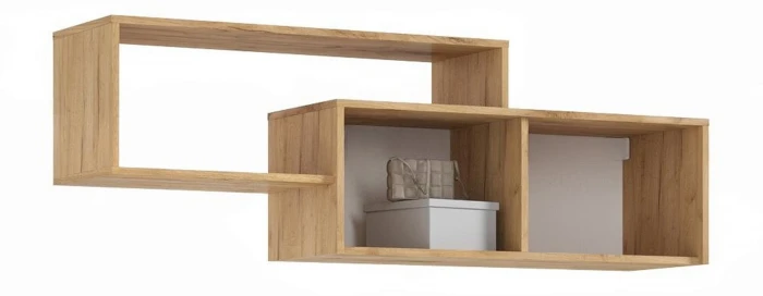 Норд Полка 2-х ярусная, Крафт золотой/Изумрудный