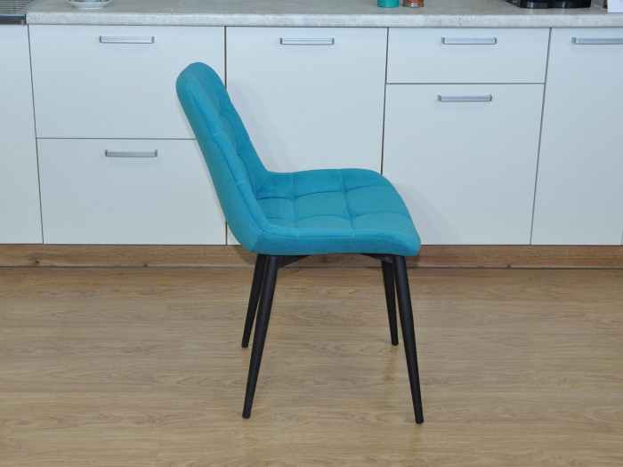 Стул Р / черный /велюр лазурь
