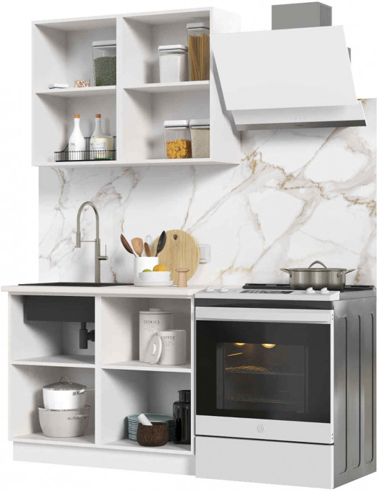 Кухня Мария 1 м дуб крафт золото/белый (столешница дуб вотан)