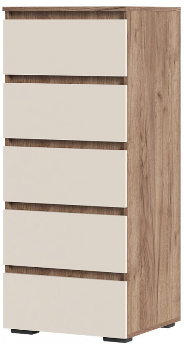 Хелен КМ 03 Комод 502 5 ящиков (0,502х1,188х0,460) кашемир/дуб крафт табачный