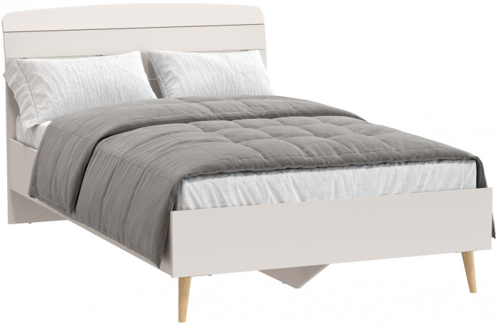 Афина Спальня 4-22905М1к.с. Кровать 1200, цвет кашемир серый, ШхГхВ 123,6х210,2х95,7 см., сп.м. 1200х2000 мм, б/м, основание есть - фанера, ножки: тик