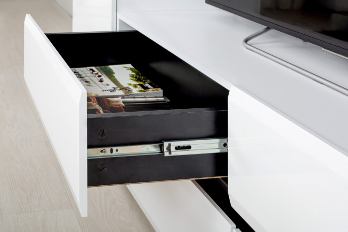 Сидней Комплектация № 053, корпус: белый/чёрный/фасады: МДФ белый глянец