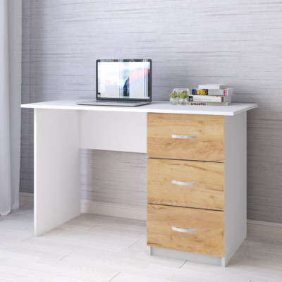 Стол письменный Сити-1 (1200*750*600) белый/дуб крафт золотой