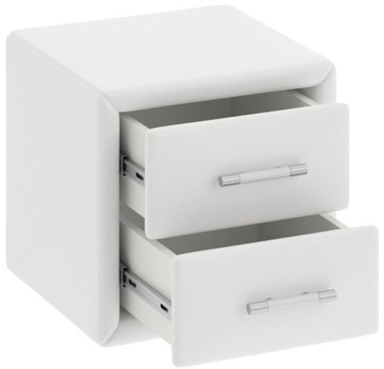 Элис Тумба прикроватная с мягкой обивкой  тип 1 (Белая)