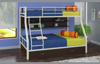 Двухъярусная кровать Гранада-1ПЯ, серый / Венге (Венге, Слоновая кость)