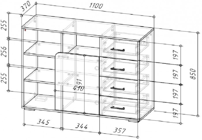 Дастин Комод Дуб Крафт золотой / Белая Аляска