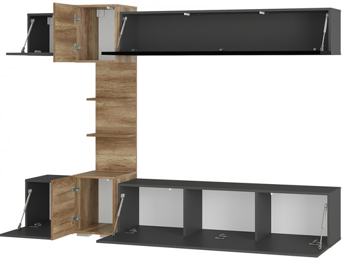 Гостиная "Рейн" ГС-01 графит/дуб каньон