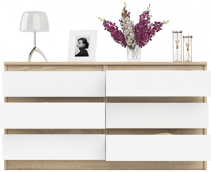 Мори Комод МК1380.6, дуб сонома/белый