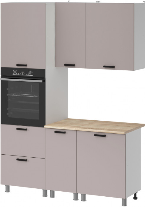 МК Аленушка 1,6м ПД Лаванда Кашемир,скоба черный,сонома