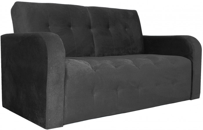 Диван прямой, материал велюр, цвет черный, для офиса, дома, гостиной, кухни Оксфорд