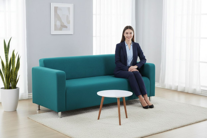 Диван прямой Томи, 200 см, велюр, зеленый