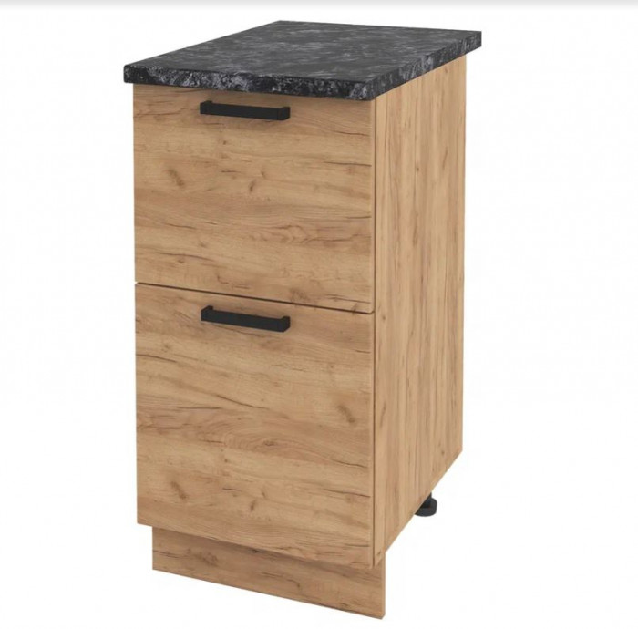 ШН2Я 400 корпус шкаф нижн. с 2 ящ (400*840*474) б/ст дуб крафт золото