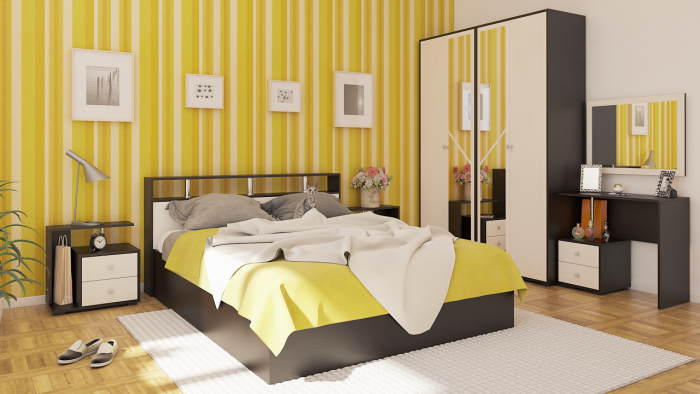 Камелия Стол косметический + Зеркало, цвет венге/дуб лоредо, ШхГхВ 85х40х145 см., НЕ универсальная сборка