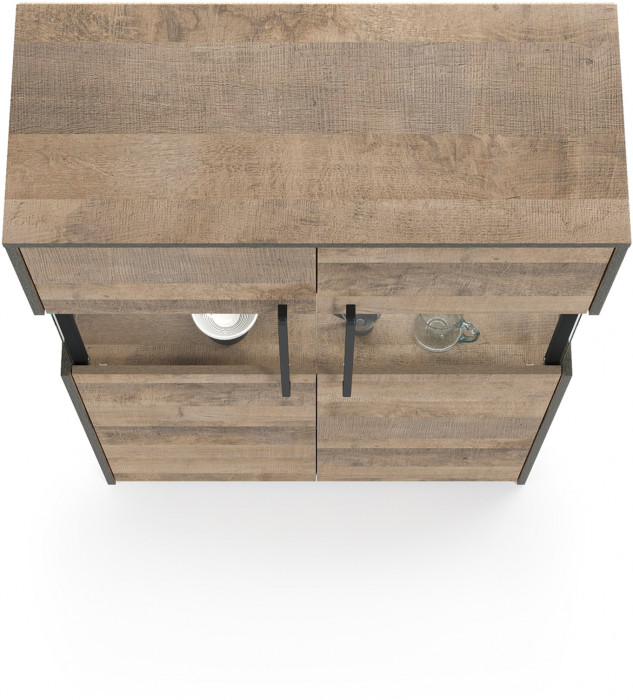 Трувор 13.306 Комод с витриной, дуб гранж песочный/интра