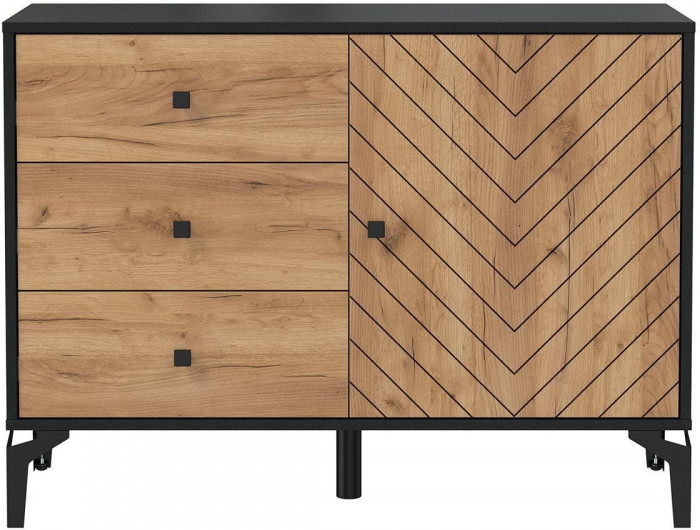 Комод  Лофт 59.02 черный/дуб золотой