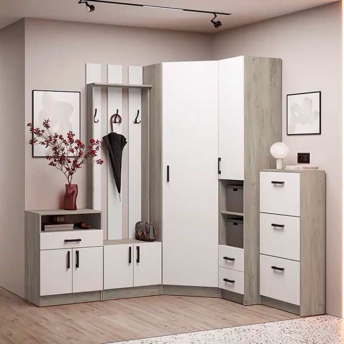 мс для прихожей Вега ОБ-2 дуб крафт серый/белый