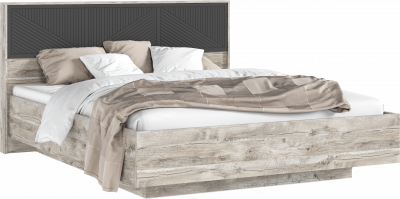 Сильвия Кровать парящая 1,6м (ортопед дерево) Браш Графит/Дуб Юкон, Дуб Юкон