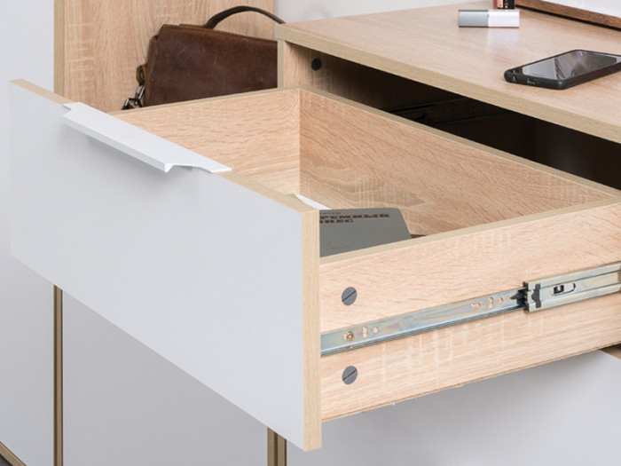 Куба Прихожая 21, цвет дуб сонома/белый премиум, ШхГхВ 153х38,3х210,6 см., универсальная сборка