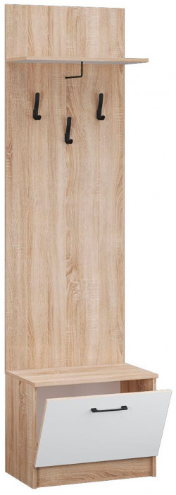 Прихожая Денвер тумба с вешалкой дуб сонома/белый