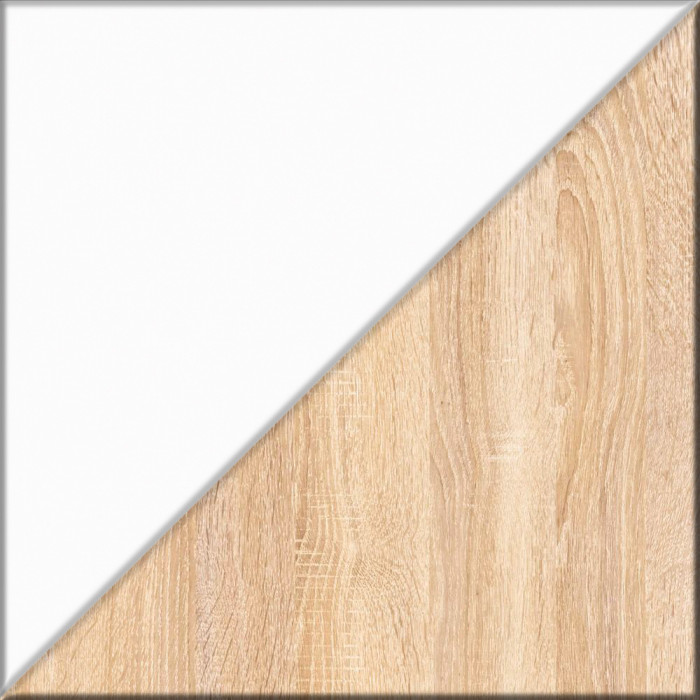 Прихожая П-6 Компоновка № 40, цвет дуб сонома/фасады МДФ белое дерево фрезеровка ромб, ШхГхВ 90х50х210 см., универсальная сборка